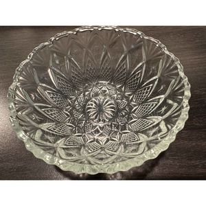 PASARI CRYSTAL PSY3 Small Fruit Dessert Bowl 5" Round Fan, Arch, Cross Hatch